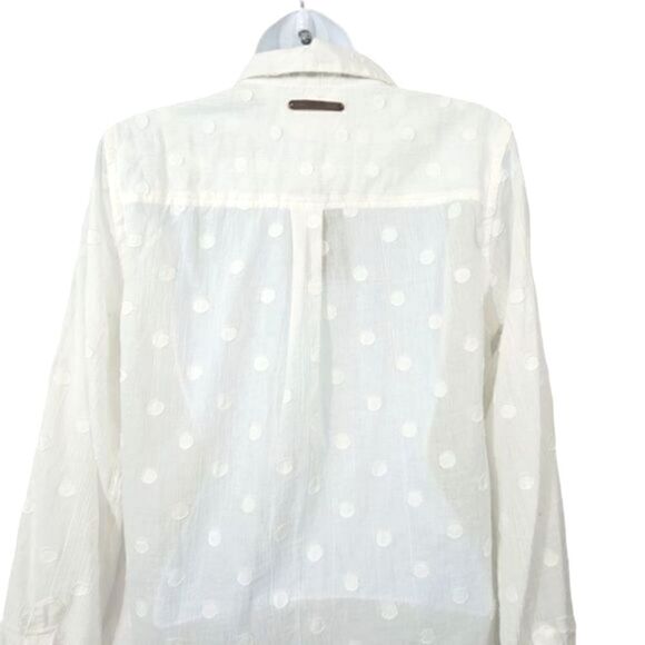 NEW Anthro Trovata Birds of Paradise Embroidered Dot Button Down Shirt Size S - Picture 7 of 13